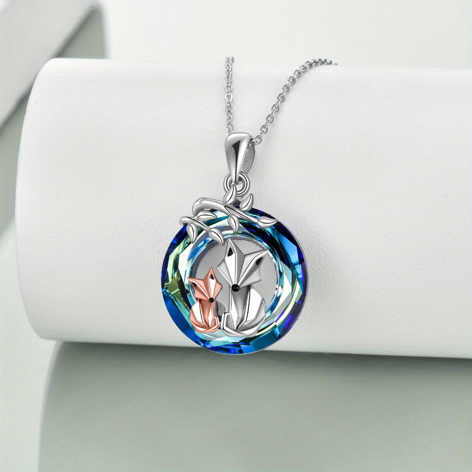 Fox Necklace 925 Sterling Silver Origami Fox Pendant Necklace